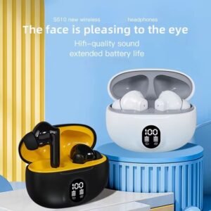 1d00da10e8ee52e73451ed9ca3b4f914 Professional Display Stereo 895B Wireless Bluetooth Earbuds With Mic LED Display Type C Fast Charging For Android IPhone (Random Color)