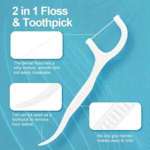 1d12e6a2256ce18462d8a055a9b4d462 Pack of 10 - Dental Floss Toothpicks Teeth Cleaning Flosser Toothbrush Plastic Toothpick Dental Floss Sticks And Tooth Picks Teeth Plaque Remover (Random Color)