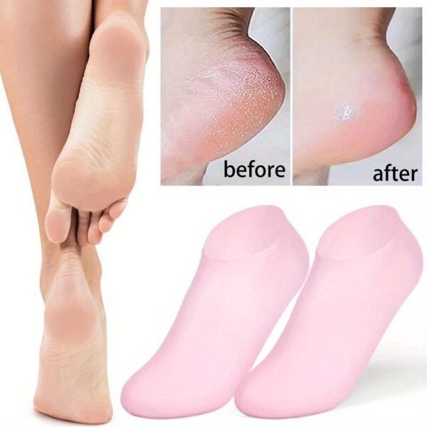 Premium Silicone Gel Heel Socks (1 Pair) – Anti-Cracking & Moisturizing Foot Care (52g)