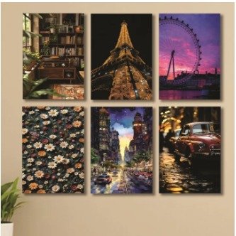 2010bb3d43f6832e15475e0e9271b92b Set Of 6 Sticky Wooden Canvas Frames For Wall Decore Aesthatic Art / Sticky Phototiles For Room Wall Decoration