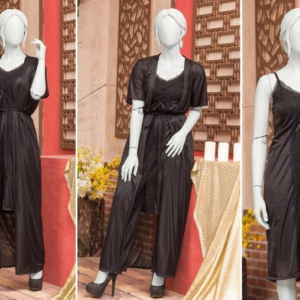 21daa2843e5f1df749ddb3aea1b06009 2 Pcs Premium Silk Nightwear Set With Lace | Satin Camisole & Shorts Sleepwear Free Size