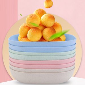 Plate Set Pack of 10 – Plastic Split Bone Dish Plates with Holder | Durable Serving Plates (Random Colors)
