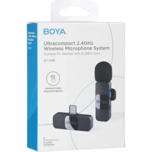 2571237982248a4d4238937f6239493f BOYA BY-MW12 Wireless Lavalier Microphone for iPhone, Android & DSLR | Type-C & Lightning | Noise Reduction | Live Streaming, Vlogging & Recording Mic