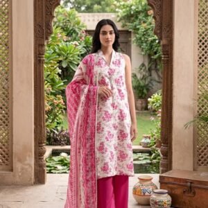 Saya Premium 3-Piece Printed Khaddar Suit – Unstitched winter Collection (saya replica)