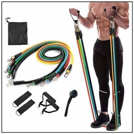 27acba690a18f918bc2750b48da87a6f Resistance Bands Set | 11pcs Latex Pull Rope | With Door Anchor, Handles & Ankle Straps | Home & Gym Workout