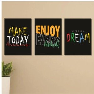 27fa7c4b067b197827d3f6b6db5fa0b3 Set of 3 Wooden Photo Tile Wall Art Frames (8×11 Inches) – Premium MDF Spiritual Wall Décor with Easy Stick Back