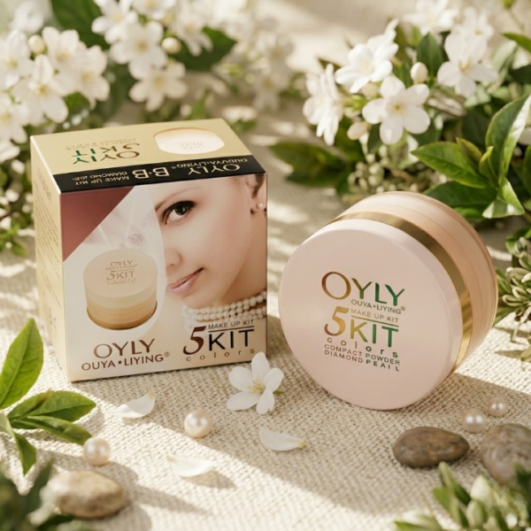 2861aca65a3687cb1b4fe383c7117090 OYLY 5 In 1 Compact Face Powder Kit With 5 Shades Long Lasting Smooth Finish