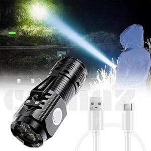 29778c49259f5d5946f8dcf3826511c2 Mini LED Torch - Portable Pocket Light, Child Camping, Emergency, Travel, Hiking Torch, Portable LED Flashlight Rechargeable Zoom Flashlights Plastic body
