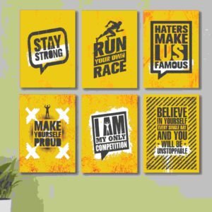 2a2c8cb3075cb3cf177a6461e39fb890 6 PC Wall Decor Cardboard Phototiles With Double Sided Back Sticking Exercise Quotes
