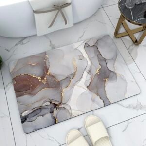 Modern Abstract Marble Design Bathroom Floor Mat (Mix Design Size 39cm x 59cm)