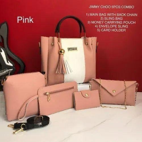 2cb3839d407f7f18283225da9ce81c17 5-Piece Jimmy Choo Bag Combo | Main Bag, Sling, Pouch, Envelope Sling & Card Holder