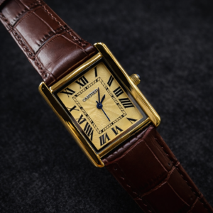 2d685535e545ee0aa792f31c5f8d5149 Cartier Style Rectangular Analog Watch for Men – Brown Leather Strap | Quartz Wrist Watch