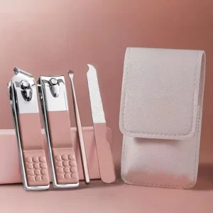 2d6f5373-27fe-4650-b2aa-f7b740050af8 4-in-1 Professional Manicure Set – Stainless Steel Nail Care Kit with Nail Clippers, Nail File & Dead Skin Fork (Random Color)