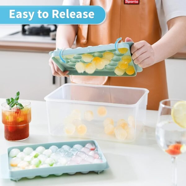 317d46e04dde4d6e1855c6bfe4ff2ad9 1 PCs Round Ice Cube Tray & Sphere Ice Ball Maker Mold with Container – Circle Mini Ice Sphere Storage Bin & Chilling Set
