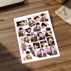 32ac685c86112669b1e84a6f0caa57f5 JK Jeon Jung-kook Sticker Sheet - Stationery Accessory Designed For Creative Decorating And Daily Craft Routine - 5.8x8 inches