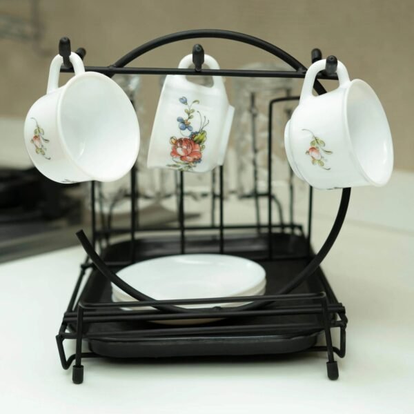 Durable Metal Cup & Glass Stand Rack – Space-Saving Countertop Organizer for Mugs, Cups, Plates & Glasses (Kitchen Drying Holder)
