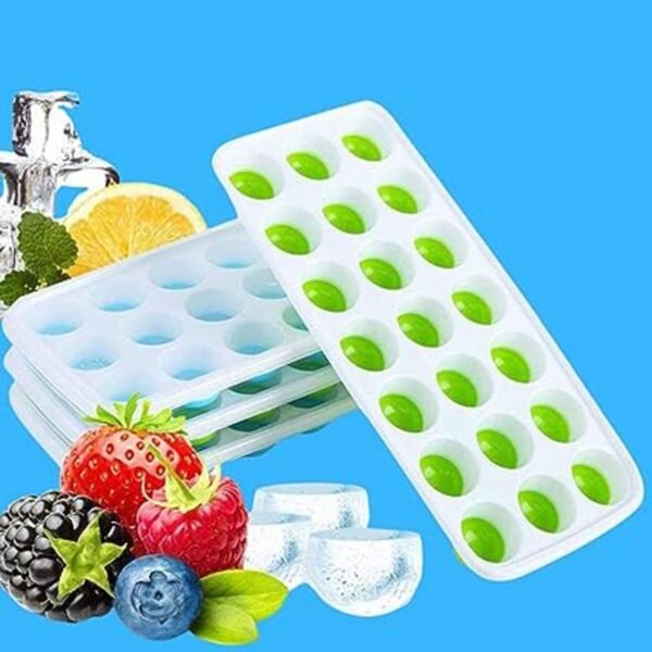 34a6b7ba0b513dab4d283590a1541e44 Ice Cube Trays For Freezer With Lid Pop Up Easy Release Flexible Silicone Bottom Durable And Convenient Ice Mold | Random Color
