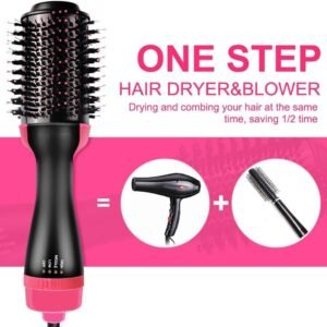 352e096f2e5687eda5149565ece7faa4 3‑in‑1 Hair Dryer with Comb, Hair Straightener & Curler for Easy Styling