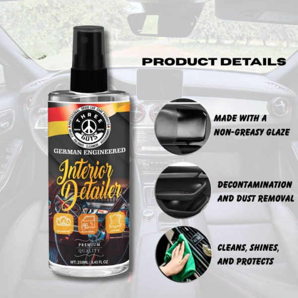 3532cd30e829607c673506b9b63e5257 Interior Detailer (Premium Quality) Clean. Refresh. Protect. – All in One Spray | THREE GUYS – German Engineered – 250ml