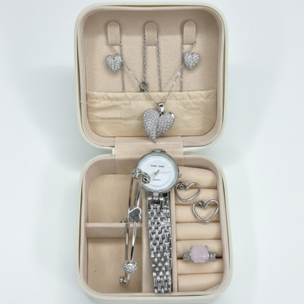 380a3f9402c6c6f533bab42c9f3216c4 Elegant Heart & Stone 5-Piece Women’s Jewelry Gift Set ~ Imported