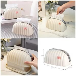 38c08b3fe78cf8b531a10523f12cf614 Decorative Shell Tissue Box Case Elegant And Modern Napkin Holder Stylish Daily Use Home And Office Accessory