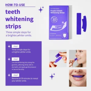 3a62be0a1a1f0ccf0519e90eab02f021 Purple Instant Teeth Whitening Strips – Fast Teeth Whitening Treatment, Color Correcting Technology, 30-Minute Application,