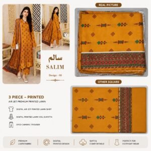 3b09377328b7890d4e2b954efe008614 Unstitched Salim Design-08 3 Piece Printed Lawn Suit
