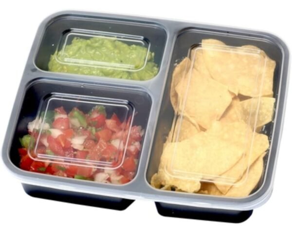3b9fe47066c1a7cf1b33b823027eafbe 1Pc SimpleHouseware 3-Compartment Meal Prep Containers, 36 oz, Food-Grade, BPA-Free