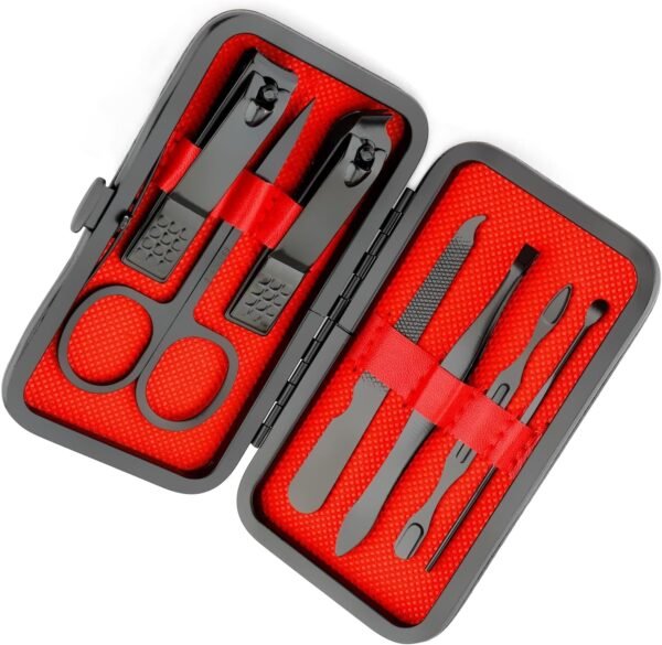 Premium Manicure & Pedicure Kit – Stainless Steel Nail Clippers Set with Grooming Tools for Hand, Foot & Facial Care – Travel Case Included ( 10 PCS Creative Smiley Nail Tool Set )