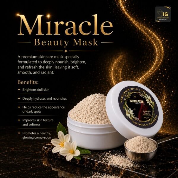 3c18ce794a7b8870a69ec99f50ed0458 Miracle Beauty Face Mask 50g – Natural Brightening Mask for Glowing Skin, Dark Spots, Even Skin Tone & Smooth Texture