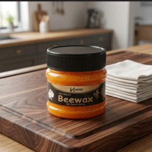 HHH 100% Natural Beewax - Premium Wood Seasoning & Furniture Polish for Restoration and Protection l 85g