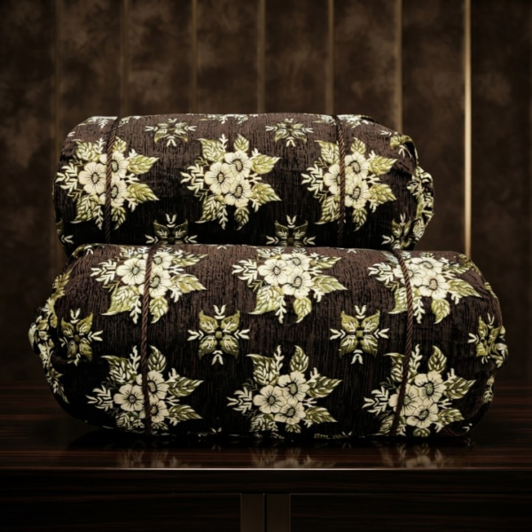409c23d12a4dd357b0349ea67d1b2ce2 Luxury 2 Piece Soft Velvet Jacquard Gol Pillow Cover Set 36 x 17 Easy Washable Color Fast Brown Floral Design
