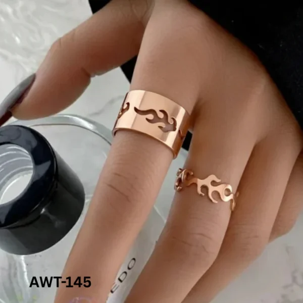 40b67fe6e5ec22b5d5cd8f571100784a AWT-145 Fire Couple Rings Matching Design Stylish Look And Comfortable Wear For Couples