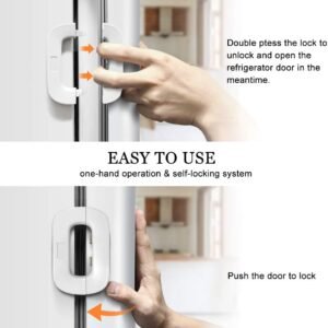 Child Safety Refrigerator Lock - Double Press Secure System