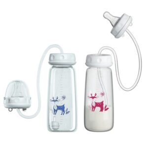 Hands-free Baby Feeding Bottle Capacity : 240ml (BPA-Free)