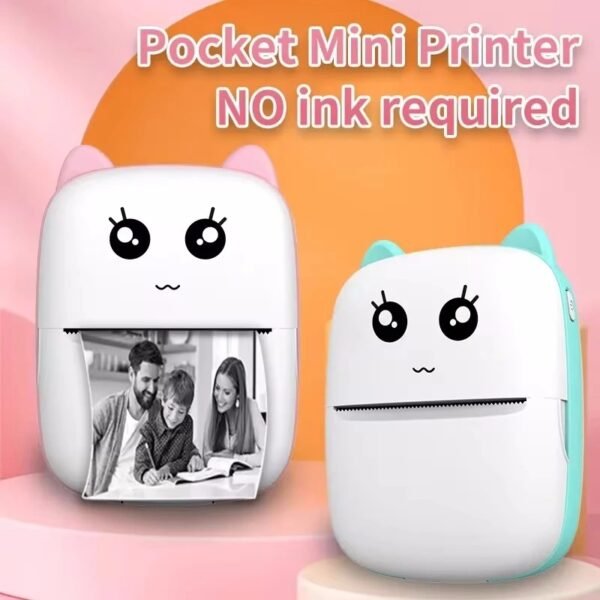 4292c0743d6b298239a445c9b3cd6982 Mini Portable Thermal Printer | Wireless Bluetooth Pocket Photo Printer | 1 Paper Roll Included | Random Colour