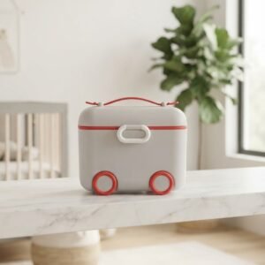 Portable Baby Milk Powder Container with Spoon (Random Colour)