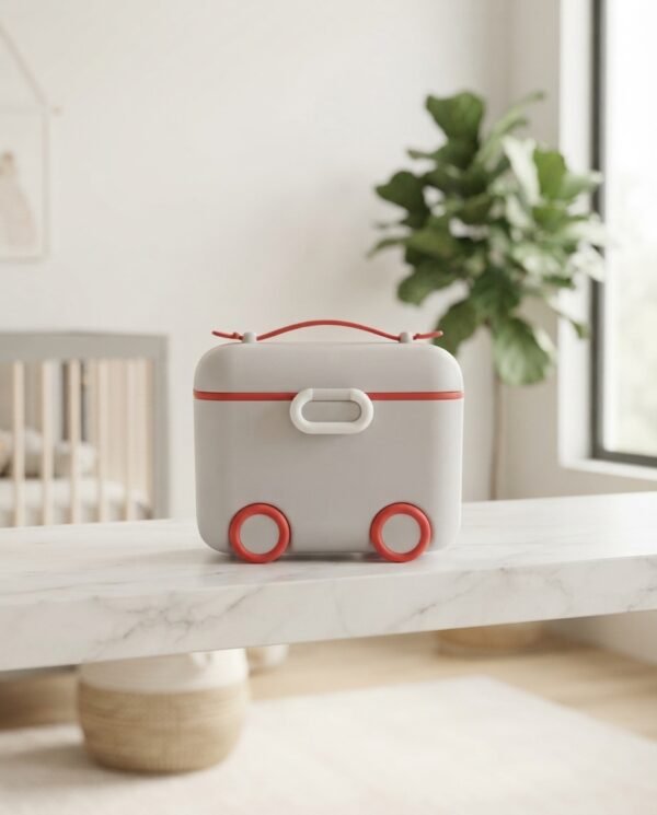 Portable Baby Milk Powder Container with Spoon (Random Colour)