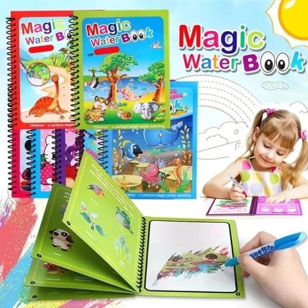 450abece00c8501aa243c7292d0b16d6 Magic Water Book Painting 5 Pages Drawing Coloring Book With Magic Water Pen ( Random Design )