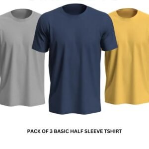 459c0bf67194f9c2bf3ed0607f62cd95 Pack of 3 Premium Half Sleeves Round Neck Plain Color T-Shirts for Men & Boys – Soft Comfortable Fabric