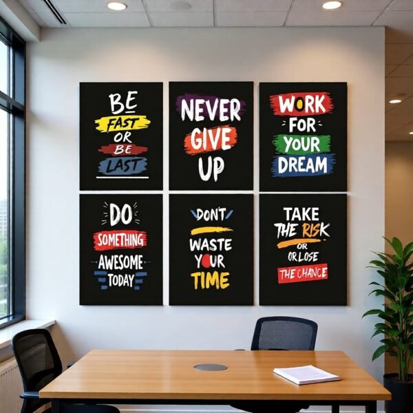 469eea838efb47681f93c7c6fb7d08ac 6 Pc Wall Decor Cardboard Phototiles With Double Tape For Back Sticking Never Give Up