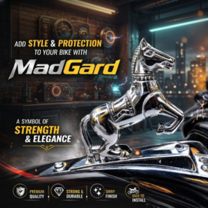 472731a599cd431f9da517cac77598d9 Front Mudguard Horse Ornament for Bikes – Premium Chrome Style Bike Decoration