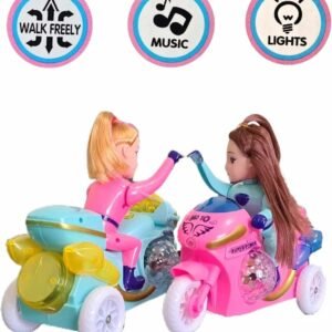 475bc8312b3095000cb57723462a2339 Princess Motorbike Toy With Lights Music And Dolls Pretend Playset Bump N Go Vehicle For Girls Kids Age 3 Plus (Random Color)
