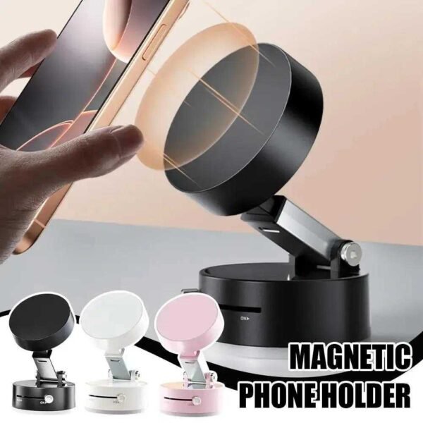 47623586faea20ba591ee7d09f246701 Double-Sided Vacuum Magnetic Phone Holder – Adjustable Foldable Rotating Suction Mount