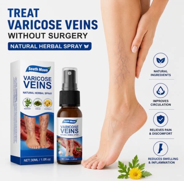 Screenshot Natural Herbal Varicose Veins Spray South Moon Vein Care Spray 30ml Soothing Relief Formula For Healthy Legs And Improved Circulation