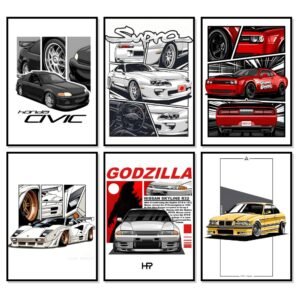 49d0085a8c8b1633ba4e5c6f1fd6f760 Racing Cars JDM Honda Civic Lamborgini Supra wall posters wall decorations for any room