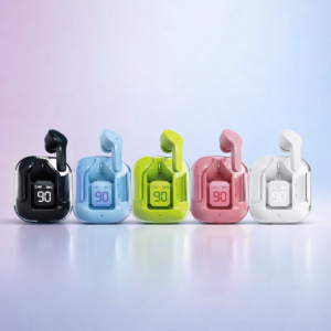 4a5e4b7353e3138019e9105f55b9d402 Air31 TWS Wireless Earbuds – Crystal Clear Transparent Shell Earphones with LED Digital Power Display and Bluetooth V5.3 - Random Color