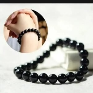 4a853f452eec91ce425b21f61038ac81 Black Pearl Beaded Bracelet For Men And Women - Stylish Unisex Accessory Crafted With Alloy And Decorative Beads In A Free Size Design