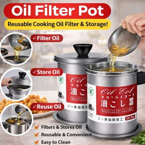 4defc8eaccbb62efc523be589d15e29c Kitchen Oil Filter Pot 1.4 Liter - Kitchen Accessory Designed For Oil Filtration And Daily Cooking Maintenance Routine