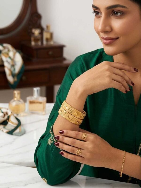 4e24a1e1fbaedc3025fae4fb027866f5 Premium 24K Gold-Plated Bangles | Stunning Star & Wave Pattern Pair